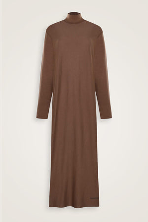 Turtleneck Cappuccino Combed Cotton Dress