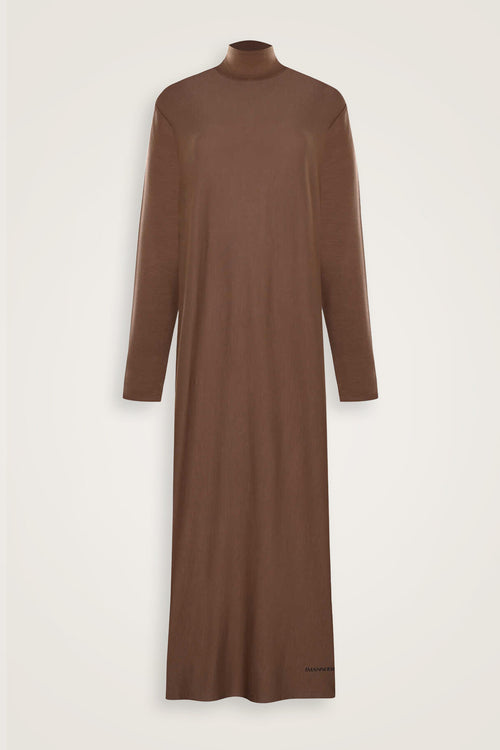 Turtleneck Cappuccino Combed Cotton Dress