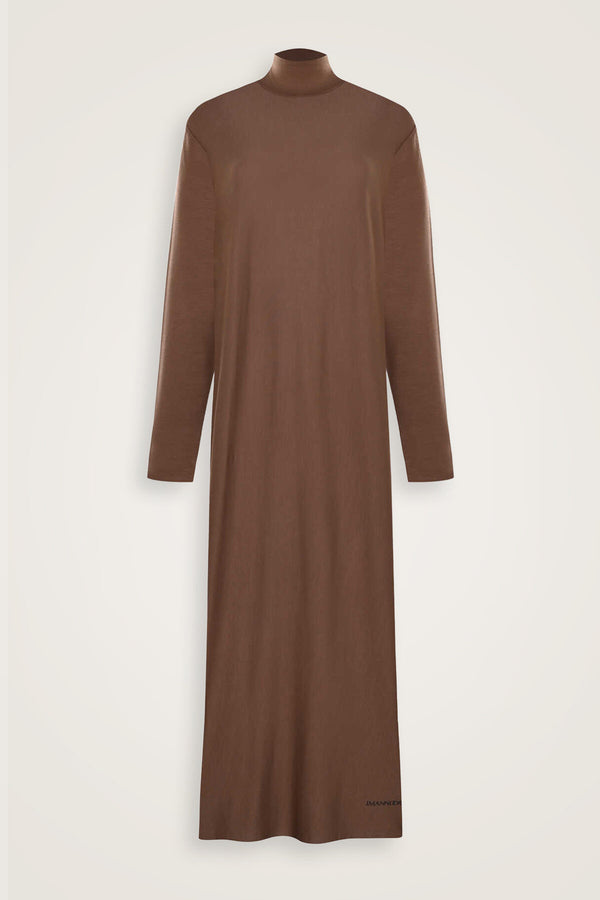 Turtleneck Cappuccino Combed Cotton Dress