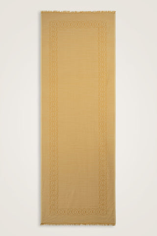 Bordür Bambunoor Camel Yün İpek Şal 70x200