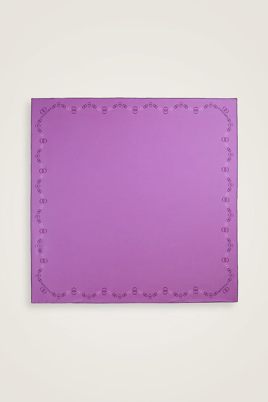Bordür Noor Pembe-Açık Mercan Çift Taraflı Twill İpek Eşarp 94x94