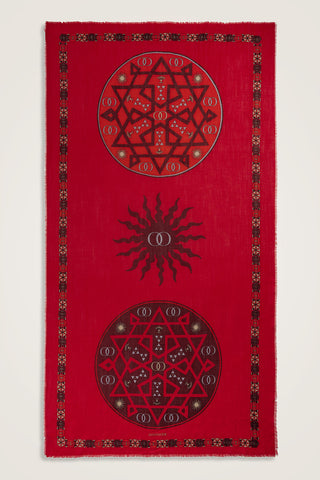 Buhara Bordo Kaşmir İpek Şal 100x200