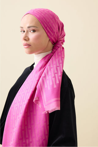Iman I Fuşya İpek Şal 70x200