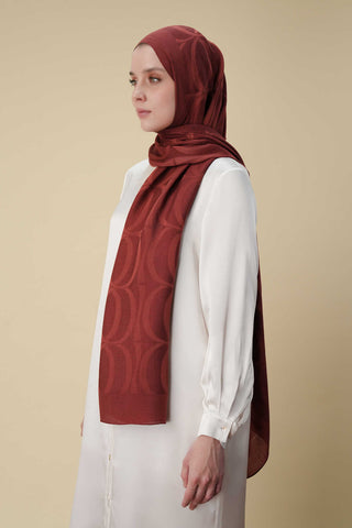 Büyük Bambunoor Bordo Ferah Tensel Şal 70x200