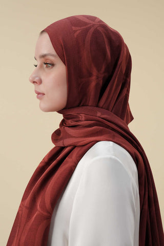 Büyük Bambunoor Bordo Ferah Tensel Şal 70x200