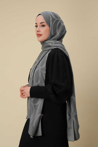 Büyük Bambunoor Gri Ferah Tensel Şal 70x200