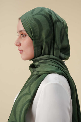 Büyük Bambunoor Zümrüt Yeşili Ferah Tensel Şal 70x200
