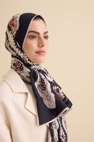 Çağlayan Beyaz Pamuk Floş Şal 72x212