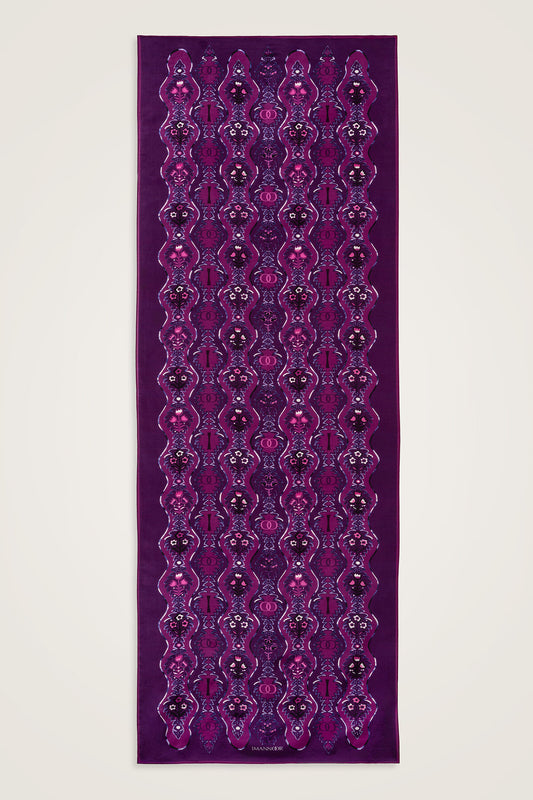 Çağlayan Mor Pamuk Floş Şal 72x212