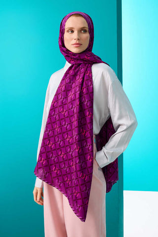 Cansu Mor Floş Viskon Şal 70x210