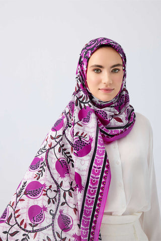 Cennet Narı Fuşya Pamuk Şal 70x210