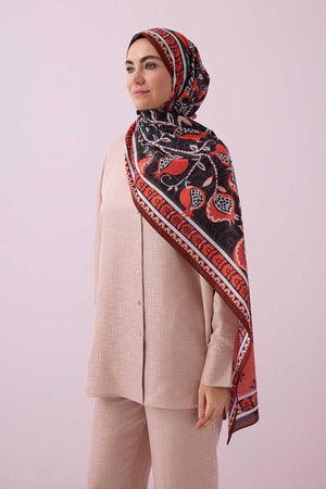 Paradise Pomegranate Orange Cotton Shawl