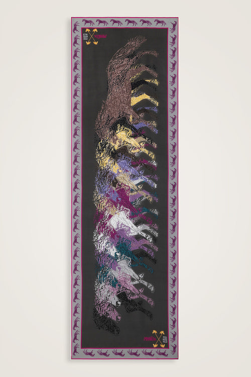 Heavenly Breeze Anthracite Crepe Silk Scarf
