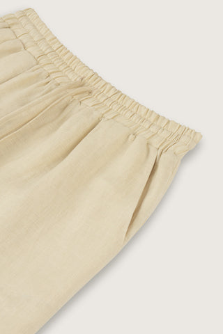 Cepli Ekru Keten Pantolon