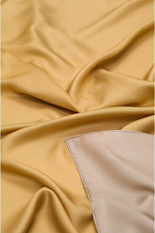 Çift Taraflı Altın Mulberry İpek Şal 70x210