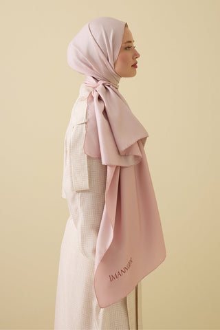 Çift Taraflı Pembe Mulberry İpek Şal 70x210
