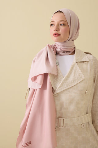 Çift Taraflı Pembe Mulberry İpek Şal 70x210
