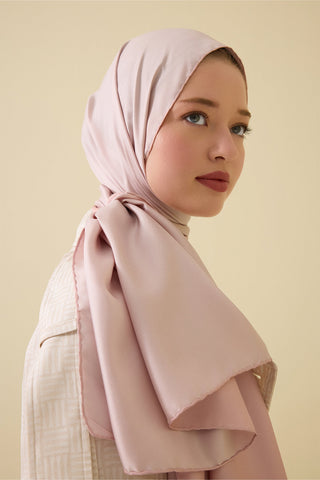 Çift Taraflı Pembe Mulberry İpek Şal 70x210