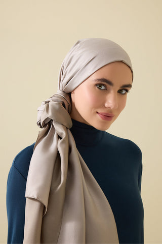Çift Taraflı Taş Rengi Mulberry İpek Şal 70x210