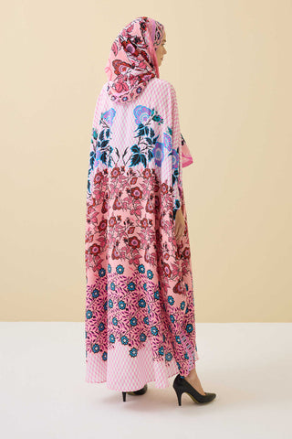Çit Pembe İpek Kaftan