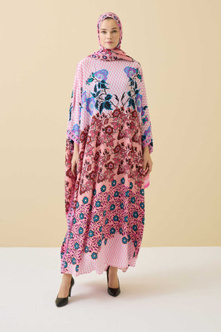 Çit Pembe İpek Kaftan