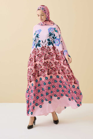 Çit Pembe İpek Kaftan
