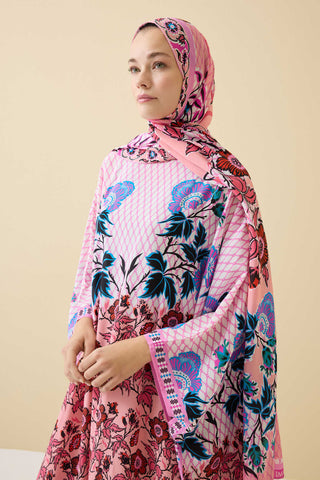 Çit Pembe İpek Kaftan
