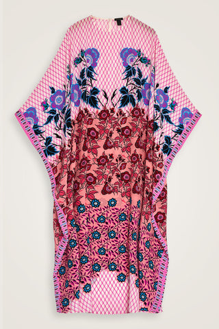 Çit Pembe İpek Kaftan