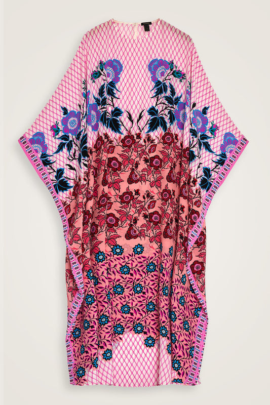 Çit Pembe İpek Kaftan