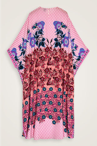 Çit Pembe İpek Kaftan