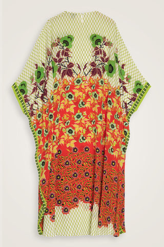 Çit Turuncu İpek Kaftan