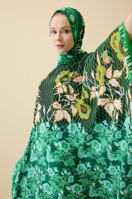 Çit Yeşil İpek Kaftan