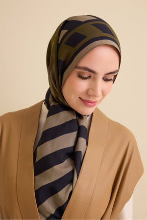 Pop Art Khaki Viscose Shawl