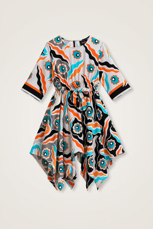 Children's Pelenk Turquoise Asymmetrical Dress