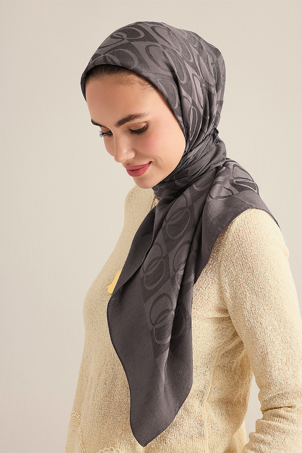 Checkerboard Pattern Anthracite Naia Scarf