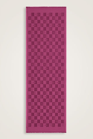 Dama Desen Fuşya Pamuk İpek Şal 70x190