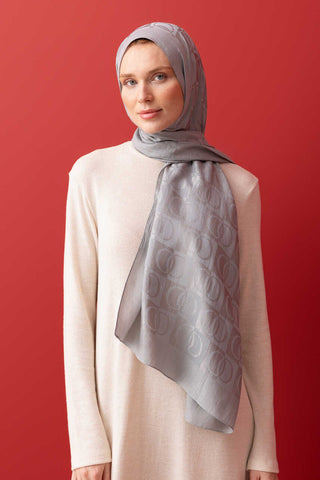 Dama Desen Gri (Silvermoon) Naia Pamuk Şal 70x200