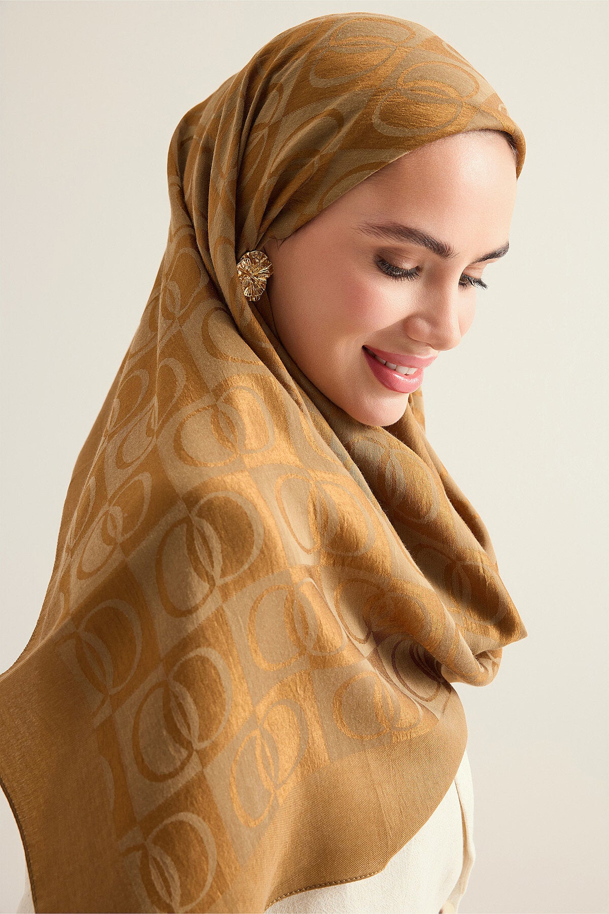 Dama Desen Haki Naia Eşarp 95x95