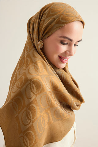Dama Desen Haki Naia Eşarp 95x95