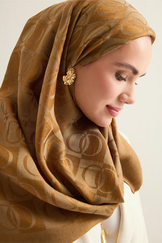 Dama Desen Haki Naia Eşarp 95x95