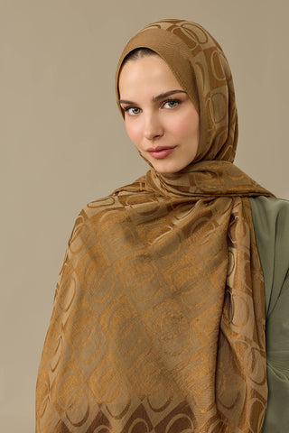 Dama Desen Haki Naia Pamuk Şal 70x200