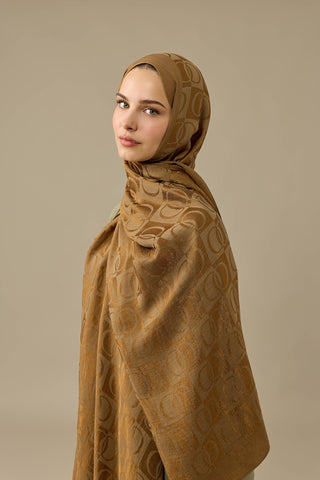 Dama Desen Haki Naia Pamuk Şal 70x200