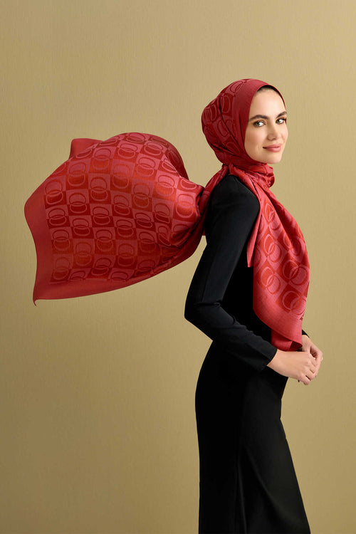 Checkerboard Pattern Naia Cotton Shawl Tile