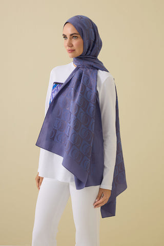 Dama Desen Lavanta Naia Pamuk Şal 70x200