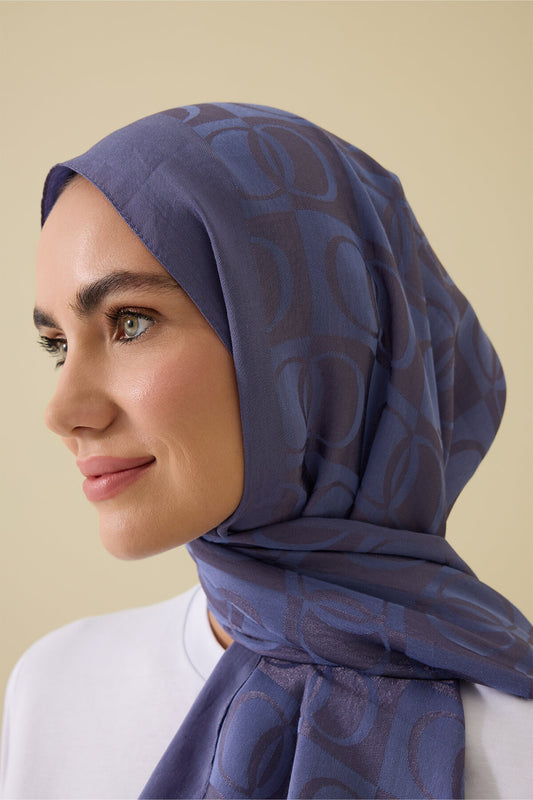 Dama Desen Lavanta Naia Pamuk Şal 70x200