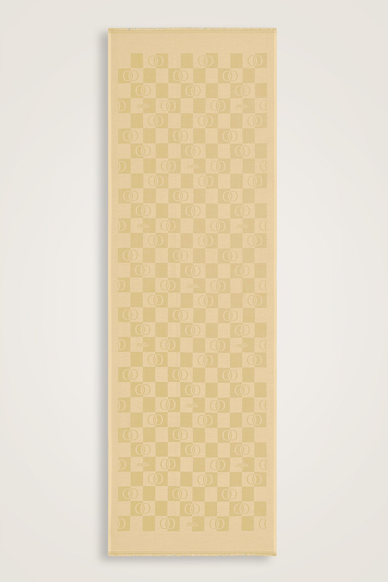 Dama Desen Limon Sarısı Pamuk İpek Şal 70x190