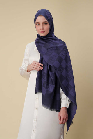 Dama Desen Mor Pamuk İpek Şal 70x190