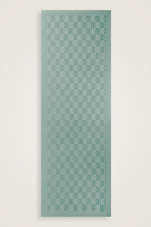 Dama Desen Nil Yeşili Monogram Jakar Naia Pamuk Şal 70x200