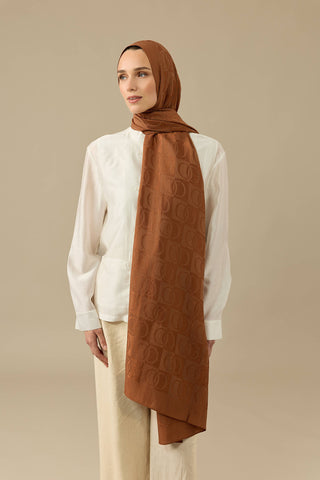 Dama Desen Taba Naia Pamuk Şal 70x200
