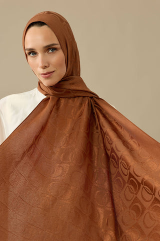 Dama Desen Taba Naia Pamuk Şal 70x200